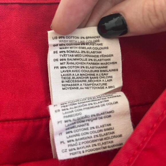 H&M A-Line Skirt Size 4 Red Front Pockets Twee - Picture 5 of 6